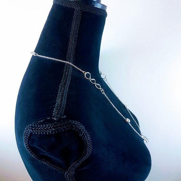 #J10 Silver 15” Chain Balls & Loops Necklace - Picture 3 of 8